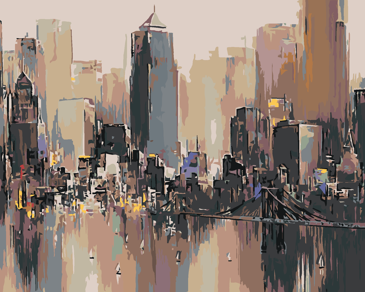 Skyline in kleur, schilderen op nummer