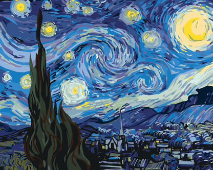 Sterrennacht naar Van Gogh, schilderen op nummer