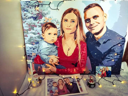 Gezinsfoto als schilderij